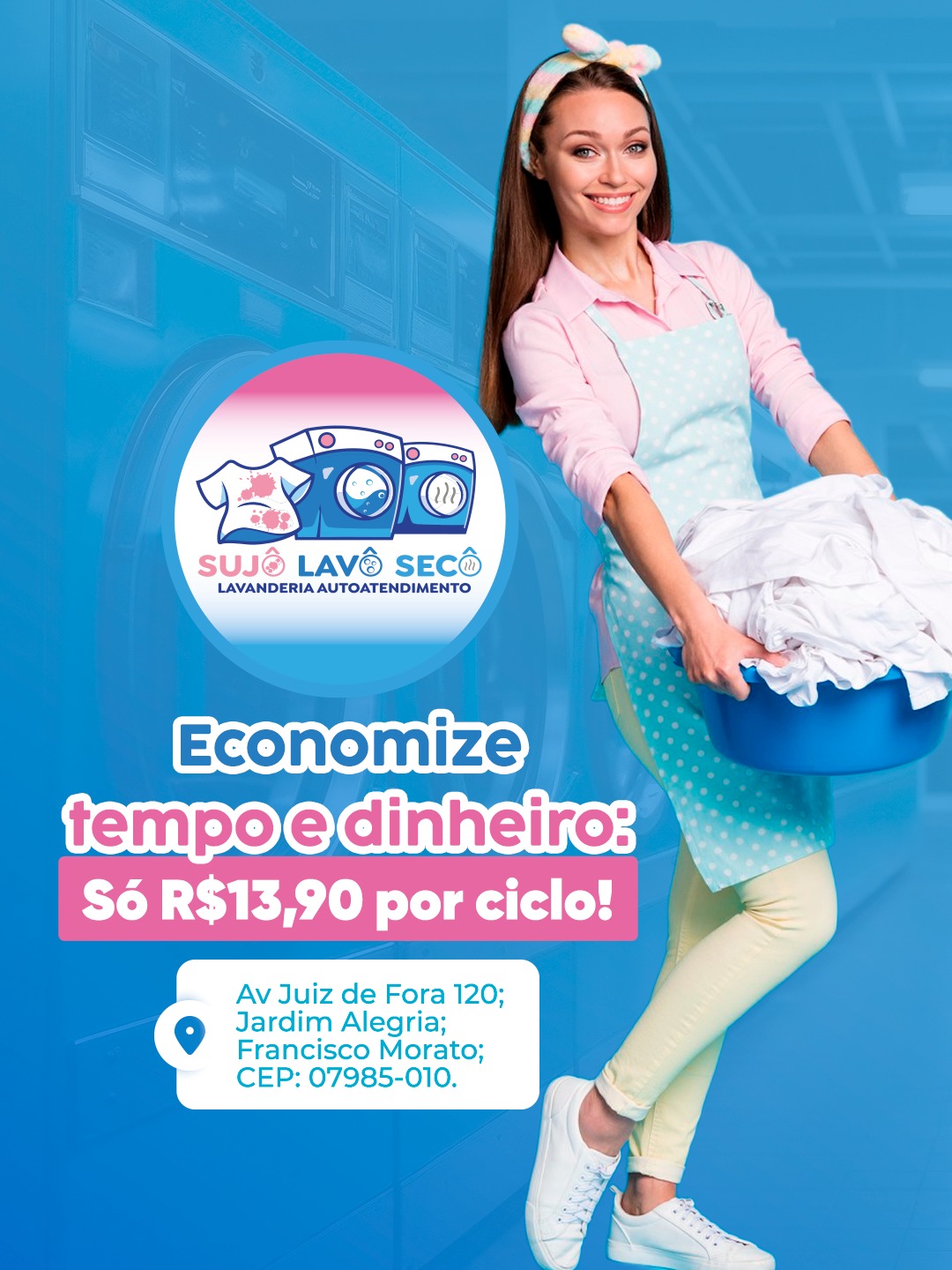 ⏰💸 Pare de gastar água, energia e produtos em casa!Na Lavanderia Sujô, Lavô, Secô, você lava ou